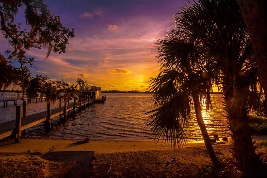 Gulf Coast twilight over the water